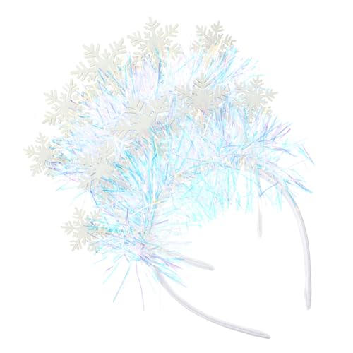 BESTYASH 2 Stück Weißes Schneeflocken Stirnband Weihnachts Haarreif Leicht und Bequem Party Kopfschmuck für Erwachsene Weihnachtsfest Karneval von BESTYASH