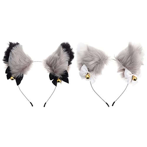 BESTYASH 2 Stücke Plüsch Katze Ohr Stirnband Stilvolle Festival Party Headwear Fashion Haar Zubehör von BESTYASH