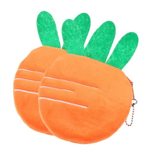 BESTYASH 2stücke Karotten-münzbeutel Für Damen Reißverschluss Geldbörse Für Kleingeld Schlüssel Und Lippenstift Süße Und Praktische Accessoires Für Alltag von BESTYASH