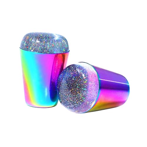 BESTYASH 2 Stücke Stempel für Nail Art Transparente Maniküre für DIY Nageldesigns und Anfänger Elastischem Silikonkopf für Präzises Stempeln von BESTYASH