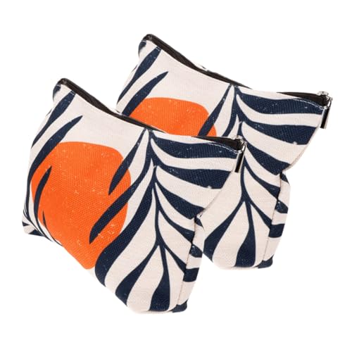 BESTYASH 2stücke Reise-Make-up-Tasche Wiederverwendbar Kleine Make-up-Tasche Für Frauen Kosmetiktasche Mit Reißverschluss Make-up-Aufbewahrungstasche Boho-Stil Aufbewahrungstasche Für von BESTYASH