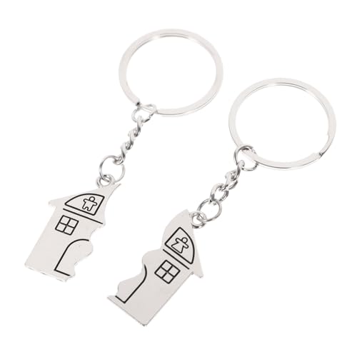 BESTYASH 2-Teiliges Set hängende Schlüsselanhänger Paare Männer Herren sentimental Personalised Schlüsselanhänger zum Valentinstag Paar Schlüsselanhänger Silver von BESTYASH