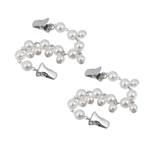 BESTYASH 2 Vintage Sweater Chains mit Perlen Schmucknadel Strickjacken Clip Zierkette für Damen Glänzend Poliert Stilvoller Cardigan Verschluss für Besondere Anlässe von BESTYASH