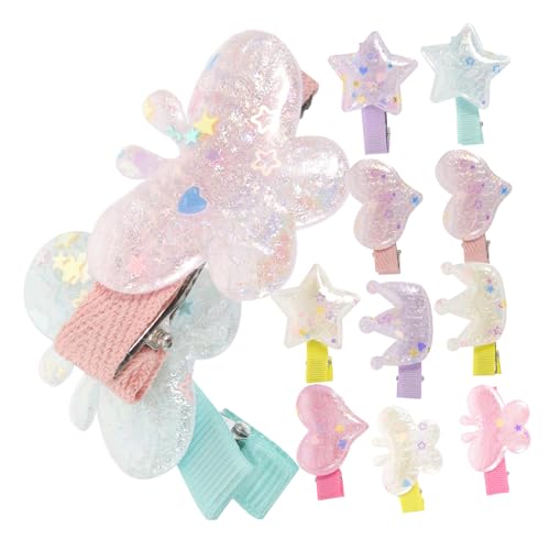 BESTYASH 20 Stück Kinder Haarspangen Dekorative Haarspangen für Mädchen Kawaii Haarschmuck Stern und Herz Design Langlebig und Farbenfroh von BESTYASH