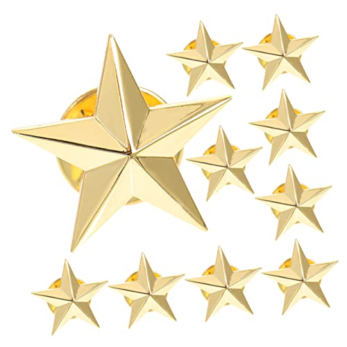 BESTYASH 20 Stk Pentagramm-abzeichen Goldene Anstecknadel Für Herren Anstecknadel Zum 4. Juli Sternenzauber Stern-anstecknadeln Kostümdekorations-sternnadeln Stern-pin-abzeichen von BESTYASH