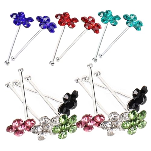 BESTYASH 20 Stück Boxierte Blütenförmige Nasenstecker Bunte Piercing Schmuckstücke für Damen und Herren Leicht und Komfortabel Einfache Handhabung Stilvolle Körperkunst von BESTYASH