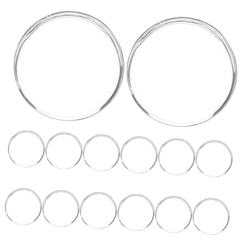 BESTYASH 20 Stück Glasfarbkarte Klare Steine Glasfüller Tulpenglas Cabochons Edelsteine ​​Zum Basteln Runde Glaskuppel Anhänger Patch Ring Cabochon Runde Charms Zur von BESTYASH