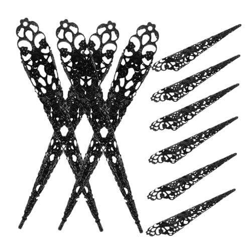 BESTYASH 20 Stück Performance-Requisiten LED blutig funkeln Schutz Fingernägel Cosplay-Fingerklauen Dekorationszubehör für Nagelringe Nagelschmuck Nagelspitzen Eisen Black von BESTYASH