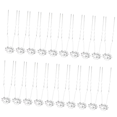 BESTYASH 20 Stück Perle Haarnadel Haarschmuck für Damen Hochzeitsnadel Französische Anstecknadel Haarkamm Stift Haarspangen frauen Haarschmuck für die Braut Haarklammern Perlhaarnadel Weiß von BESTYASH