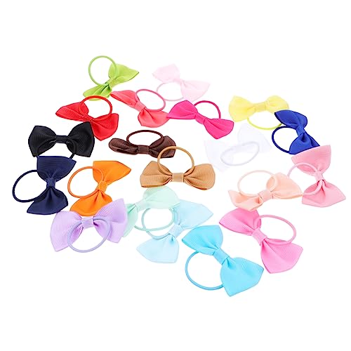 BESTYASH 20 Stück Teiliges Set Bunter Haargummis mit Schleifen für Elastische Haarbänder Haarschmuck für Mädchen für Weihnachten und Besondere Anlässe von BESTYASH