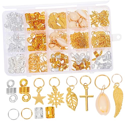 BESTYASH 200 Stück Dreadlocks Haarschmuck Metall Haarmanschetten Set für Zöpfe DIY Haarschmuck Zubehör für Styling und Kreative Frisuren von BESTYASH