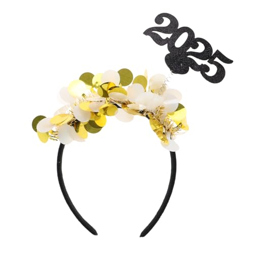 BESTYASH Stirnbänder für Silvester 2025 Neujahrs-stirnband Pailletten-stirnband für Abschlussfeiern Originelles Partyzubehör von BESTYASH