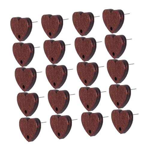 BESTYASH 20stücke Holz Ohrstecker in Herzform Für Damen Diy Schmuck Bastelset Vintage Western Style Ohrschmuck Langlebig Leicht Und Hautfreundlich von BESTYASH