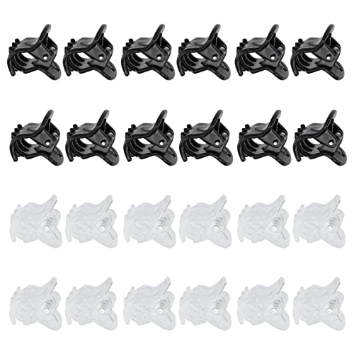 BESTYASH 24 Stück Teiliges Haarklammern für Damen Stylische Kinderhaarklammern aus Hochwertigem Acryl Schwarz und Transparent für Haartypen und Anlässe von BESTYASH