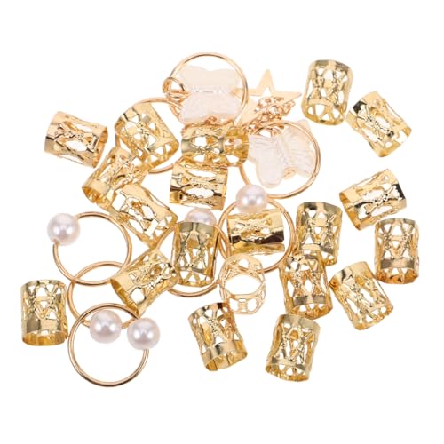 BESTYASH 28 Stück Teiliges Schmetterling Haarring Set Schonend zu Haar Vielseitige Zopfschmuck Ringe für Dreadlocks und Flechtfrisuren Haar Accessoires für Frauen und Mädchen von BESTYASH