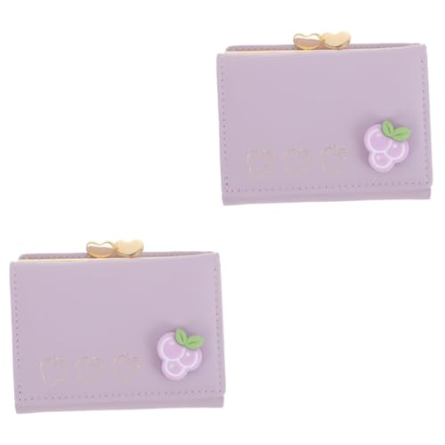 BESTYASH 2stücke Kompakte Geldbörse Für Damen Faltbare Pu-kartenhalterin Münzbeutel Für Karten Kleingeld Leicht Langlebig Für Unterwegs Büro Oder Zuhause von BESTYASH