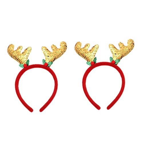 BESTYASH 2St Haarband Haarbänder Foto-Requisite weihnachtsbaum kostüm Geweih Haarspangen haarreifen damen Weihnachtskopfschmuck Weihnachtskopfbedeckung Pailletten Stirnband Kopftaste Kind von BESTYASH