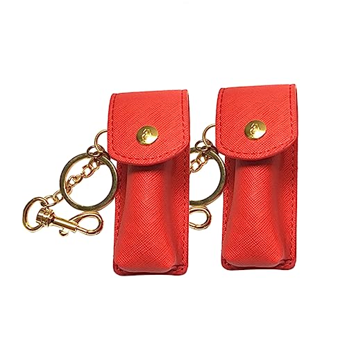 BESTYASH 2stücke Schlüsselanhänger Für Lippenstift Und Lippenbalsam Rote Tragbare Aufbewahrungstaschen Für Und Mädchen Für Und Unterwegs von BESTYASH