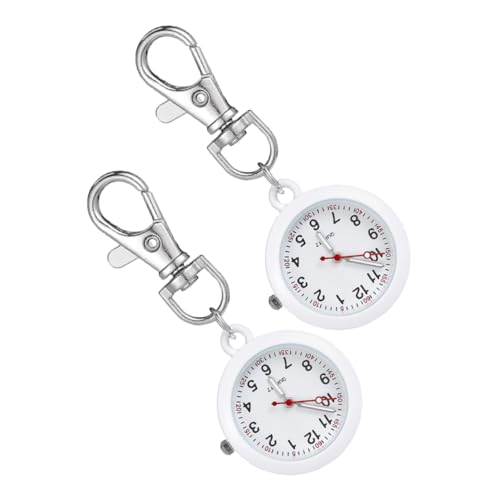 BESTYASH 2St Krankenschwester Uhr Pflege zubehör gewöhnlicher Kleiderbügel Freizeituhren Klebeband kleine Taschenuhr mechanische Taschenuhren für Herren Schnallenmaterial: Edelstahl Weiß von BESTYASH