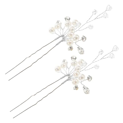 BESTYASH 2stücke Perlen Haarnadeln Braut Haarspangen Dekorative Kopfschmuck Für Hochzeit Frisuren von BESTYASH