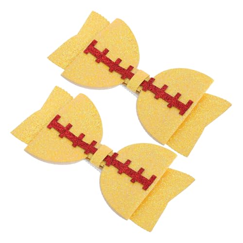 BESTYASH 2stücke Fußball-haarspangen Für Mädchen Dekorative Haarclips Mit Schleifen Für Sportfans Strapazierfähige Und Bequeme Haarnadeln Für Aktive von BESTYASH