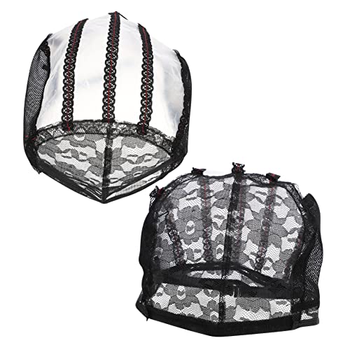 BESTYASH 2stücke Perückenkappen Für Frauen Perückenhaarnetz Perückennetzkappen Verstellbare Atmungsaktiv Leicht Polyestermaterial Natürlich Tragen von BESTYASH