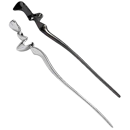 BESTYASH 2 Stück Retro Metall Haarstäbe Für Frauen Haargabeln Duttstab Vintage Haarschmuck Für Dickes Haar in Zufälligen Farben von BESTYASH