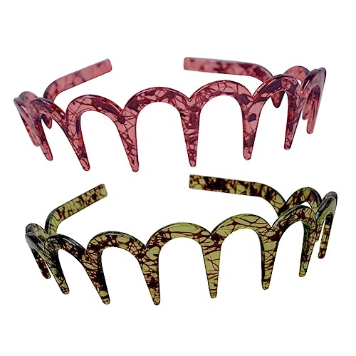 BESTYASH 2 Stücke U-Zahn Haarreifen Gezahnte Haarspange Haarschmuck für Damen Rutschfestes Stirnband für Arbeit Partys und Hochzeiten von BESTYASH