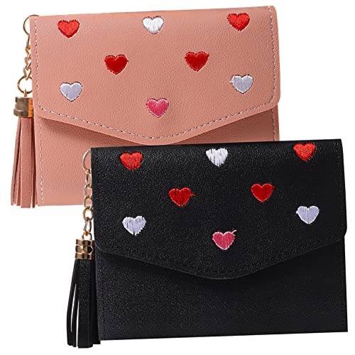 BESTYASH 2er Set Damen Geldbörsen Tri Fold Handtaschen Mit Gesticktem Herz Kartenetui Für Frauen Und ädchen Und Praktische Geldbeutel Mit Mehreren Fächern BESTYASH 2er Set Damen Geldbörsen Tri Fold Handtaschen Mit Gesticktem Herz Kartenetui Für Frauen Und ädchen Und Praktische Geldbeutel Mit Mehreren Fächern von BESTYASH