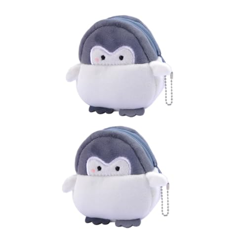 BESTYASH 2stücke Pinguin Wechseltasche Münzbörse Plüsch Mini Aufbewahrungstasche Schlüssel Geldbörse Kartenhalter Taschentuch Organizer von BESTYASH