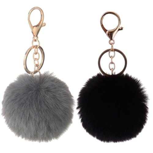 BESTYASH 2stücke Bommel-schlüsselanhänger Plüsch Süße Taschenanhänger Cartoon Schlüsselkette Verschluss Befestigung Für Handtaschen Rucksäcke von BESTYASH