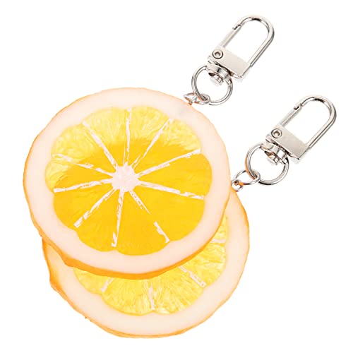 BESTYASH 2er Set Schlüsselanhänger Im Fruchtigen Design Zitronenförmige Anhänger Für Taschen Rucksäcke Und Als Festliches von BESTYASH