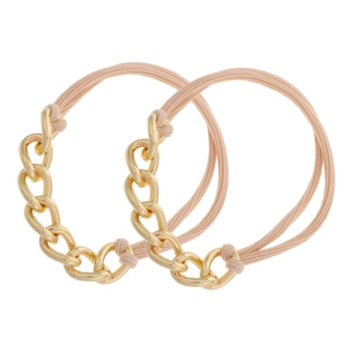 BESTYASH 2er-pack Modische Pferdeschwanzhalter Metallkette Elastische Haargummis Für Frauen Und Mädchen Dekorativer Schmuck Accessoires von BESTYASH