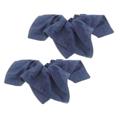 BESTYASH 2stücke Damen Denim Blau Rechteckiger Schal Haargummi Elastisches Haarband Für Haartypen Modisch Und Komfortabel Für Freizeit Und Formelle Anlässe von BESTYASH