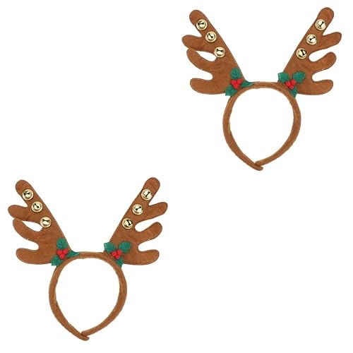 BESTYASH 2st Geweih Stirnband Dekoratives Elch-stirnband Weihnachtsschmuck Weihnachtsstirnband Für Erwachsene Rehfarbener Kopfschmuck Kostüm Für Kinder Weihnachtsstirnbänder Outfits Brown von BESTYASH