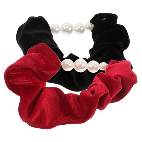 BESTYASH 2 Stücke Samt Haarbänder Große Elastische Scrunchies Faux Für Frauen Mädchen Weiche Stilvolle Pferdeschwanz von BESTYASH