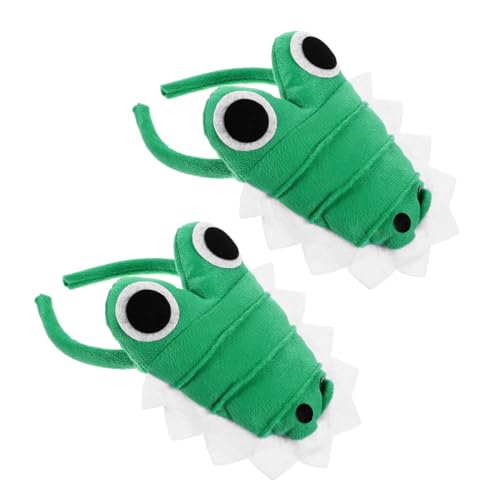 BESTYASH 2st Krokodil-stirnband Kantenschutz Aufblasbare Halterung Einzigartiger Ständer Randverzierung Halloween Stirnband Haar Stirnband Duschkopfband Randbänder Haarband Mode Green Stoff von BESTYASH