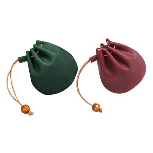 BESTYASH 2stücke Vintage Pu Münzbeutel Für Damen Und Herren Tragbarer Mini Geldbeutel Multifunktionale Aufbewahrungstasche Für Kleingeld Schlüssel Und Kleine Gegenstände von BESTYASH