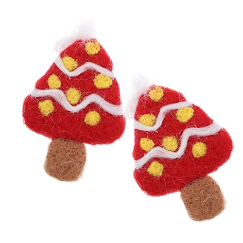 BESTYASH 2st Weihnachtsbaum- -spaß Weihnachtsdeko Filz Stochern Weihnachtsbaum Diy Brosche Haarnadel Selber Machen Brosche Selber Machen Christbaumschmuck Rot Wollfilz von BESTYASH