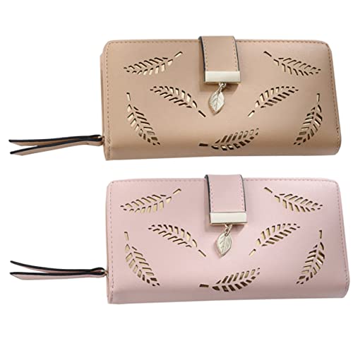 BESTYASH 2stücke Damen Kartenhalter Tasche Tragbare Geldbörse Im Langen Design Modische Geldbörse Mit Blattmuster Für Karten Und Kleine Gegenstände von BESTYASH