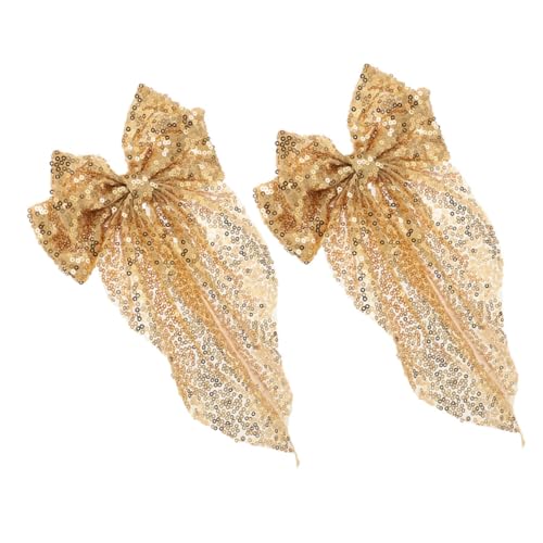 BESTYASH 2stücke Glitzernde Haarschleifen Clips Übergroße Bow-haarspangen Mit Pailletten Für Partys Und Geburtstage Funkelnde Haaraccessoires Für Frauen Retro Stil Für Hinterkopf von BESTYASH