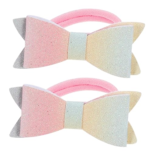 BESTYASH 2stücke Haargummis Mit Schleife Für Mädchen Elastische Pferdeschwanzhalter Haarseil Mit Schleife Geeignet Für Junge Mädchen Und Für Geburtstage Partys Feiertage Und Alltag von BESTYASH