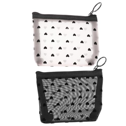 BESTYASH 2stücke Kleine Make-up Tasche Mit Reißverschluss Kosmetiktasche Für Frauen Und Mädchen Aus Netz Und Nylon Für Reisen Und Aufbewahrung Von Kosmetika Und Kleinigkeiten von BESTYASH