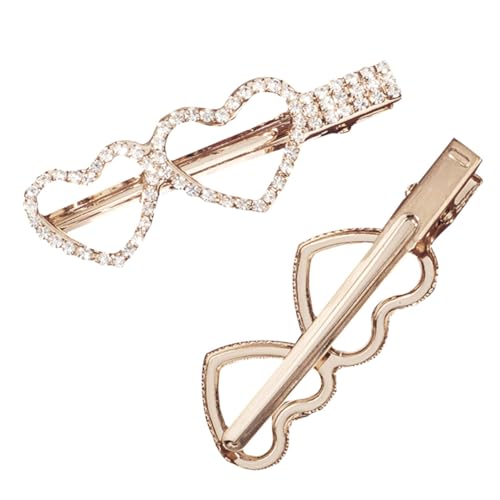 BESTYASH 2stücke Liebevolles Herz Haarspange Mit Strasssteinen Verzierung Für Damen Kopfschmuck Ornamente Hochzeit Schmuck von BESTYASH