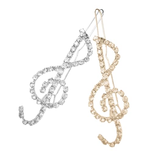 BESTYASH 2stücke Musiknote Haarklammern Mit Strass Stilvolle Haarspangen Für Damen Funkelnde Haarschmuck Für Partys Hochzeiten Und Besondere Anlässe von BESTYASH
