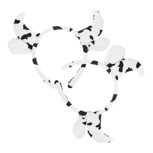 BESTYASH 2stücke Pack Plüsch Kuh Stirnbänder Kuhohren Stirnband Ohren Kopfbedeckung Für Junge Mädchen Kuhkostüm Halloween Kuhkleid Flauschiges Bullen Stirnband von BESTYASH