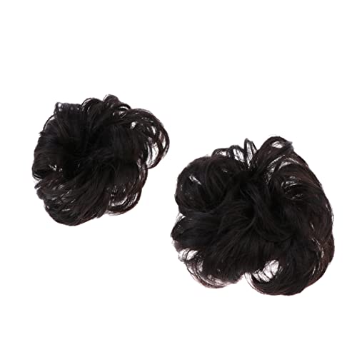 BESTYASH 2stücke Perücken-haarring Haar-chignon-perücke Synthetischer Haarknoten Haarplatten-werkzeug Für Damen Und Mädchen Braun-schwarz von BESTYASH