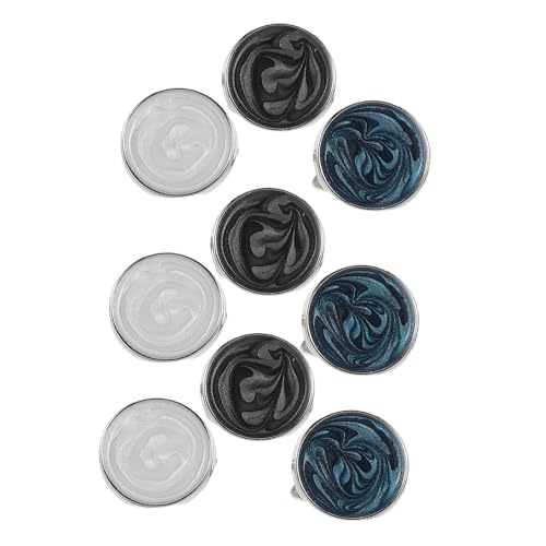 BESTYASH 3 Paare Runde Tuxedo Shirt Studs Manschettenknöpfe Glänzend Lackierte Legierung Langlebig Stilvoll für Business Formelle Anlässe und Besondere Events von BESTYASH