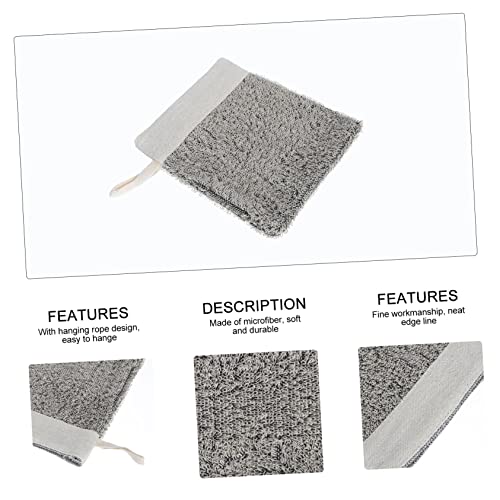 BESTYASH 3 STÜCKE Peeling badehandschuhe aus Schwarzem Leinen mit Schaumfunktion Sanfte Waschhandschuhe für Gesicht und Körper Hautfreundlich und Effektive Reinigung für Damen und Herren von BESTYASH