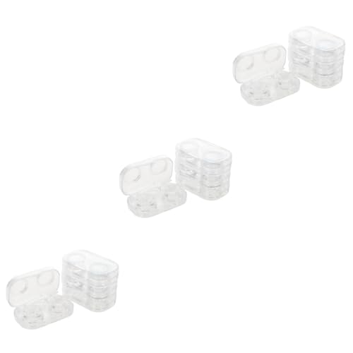 BESTYASH 3 Sätze Kontaktlinsenbehälter Linsenhalter Transparenter Behälter Linsenpflege Organizer Brillenaufbewahrung 4 Stück * 3 von BESTYASH